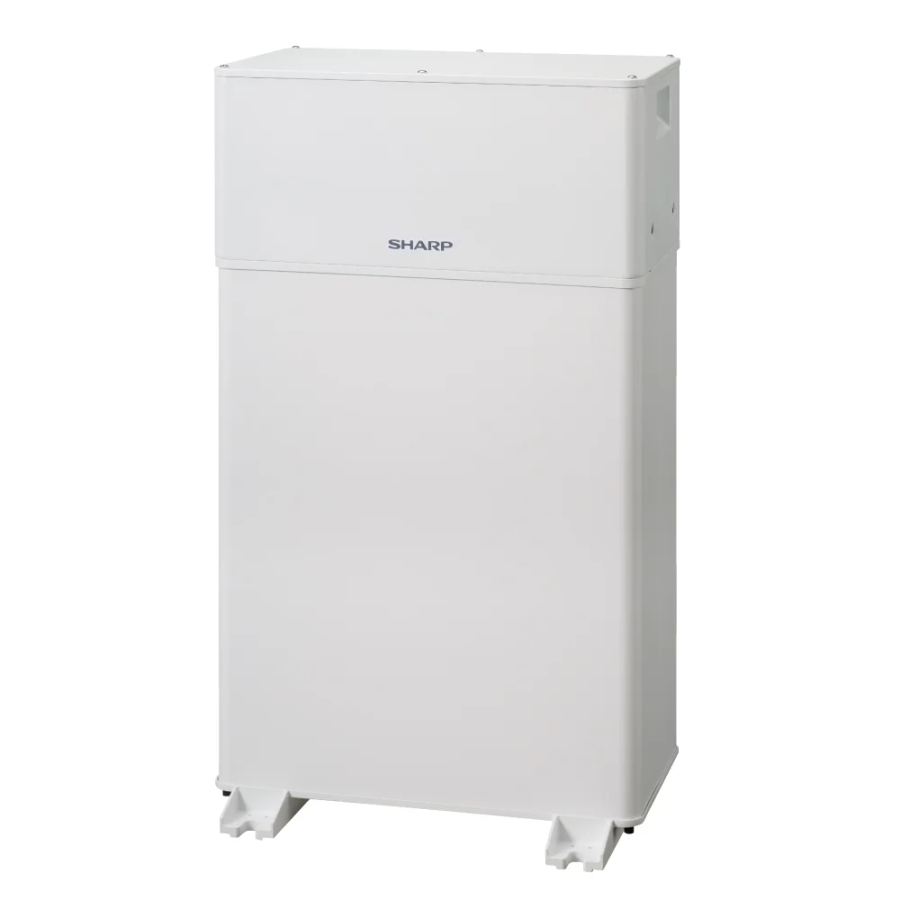シャープのクラウド蓄電池システム JH-WB2621（蓄電池容量11.5kWh）の本体外観。屋外・屋内兼用の白い据置型ユニット