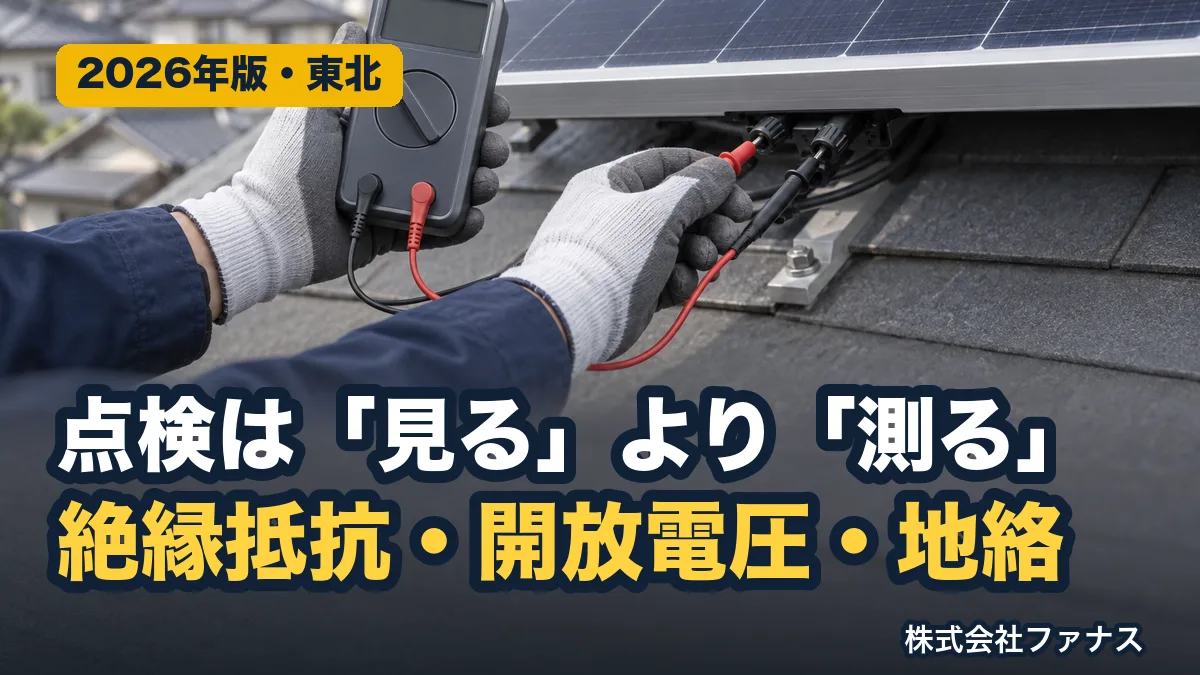 太陽光の点検で測るもの|絶縁抵抗・開放電圧・地絡の見方