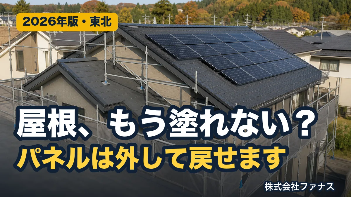 太陽光を載せた屋根の塗装・葺き替えとパネル脱着