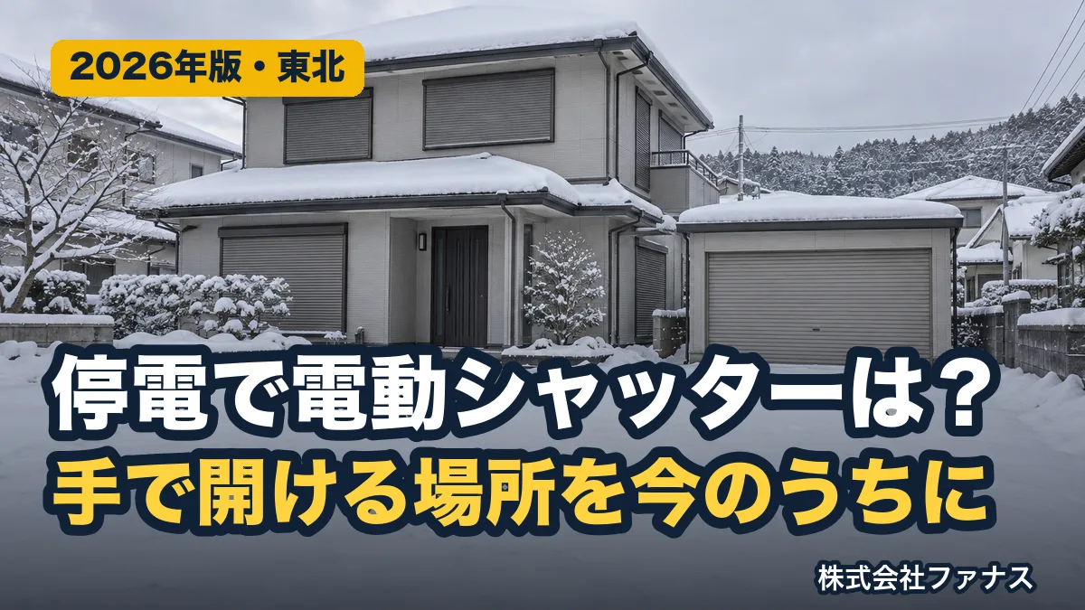 停電で電動シャッターが開かない時の手動の開け方